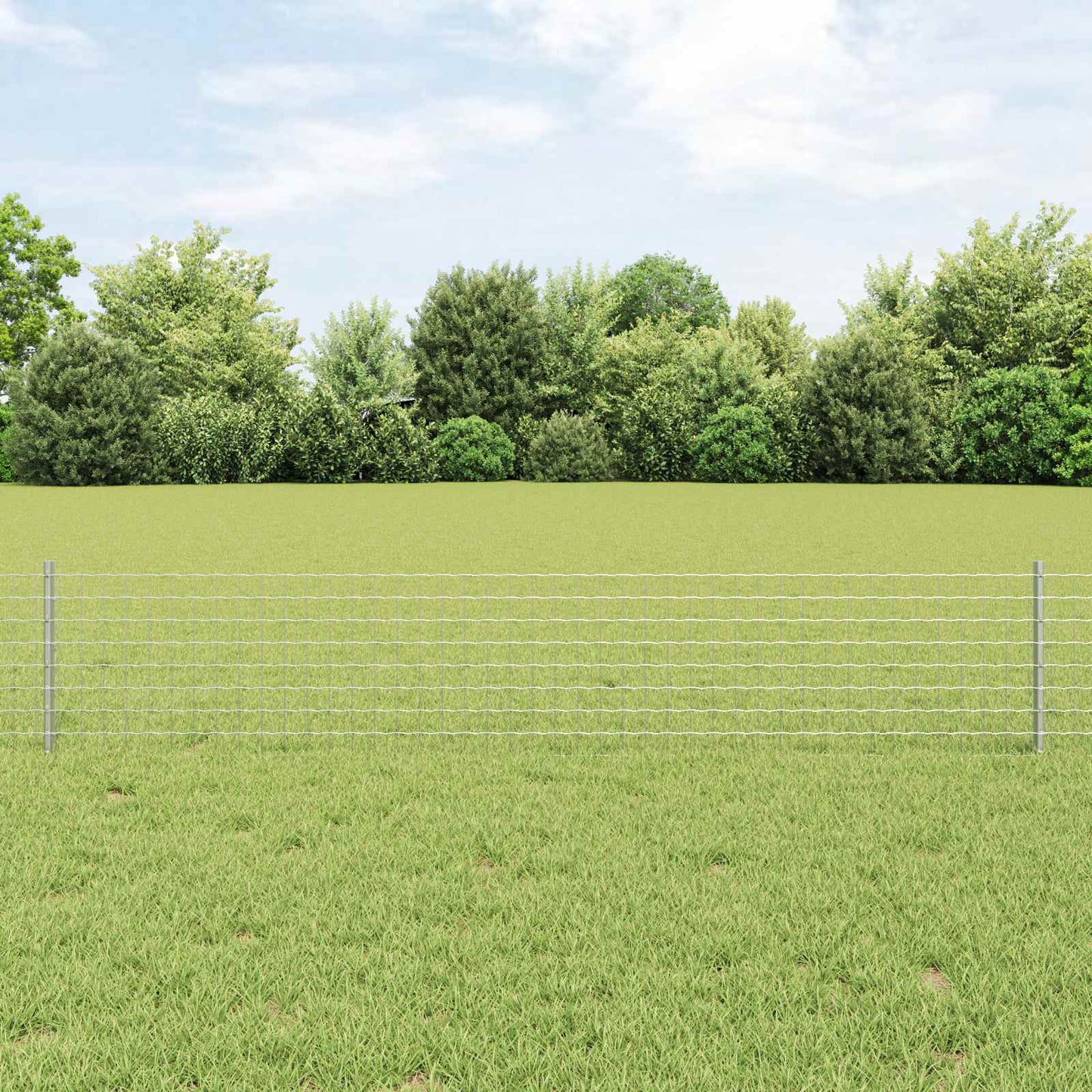 Clôture Vidaxxl avec poteau argent 0,4 x 25 m en acier