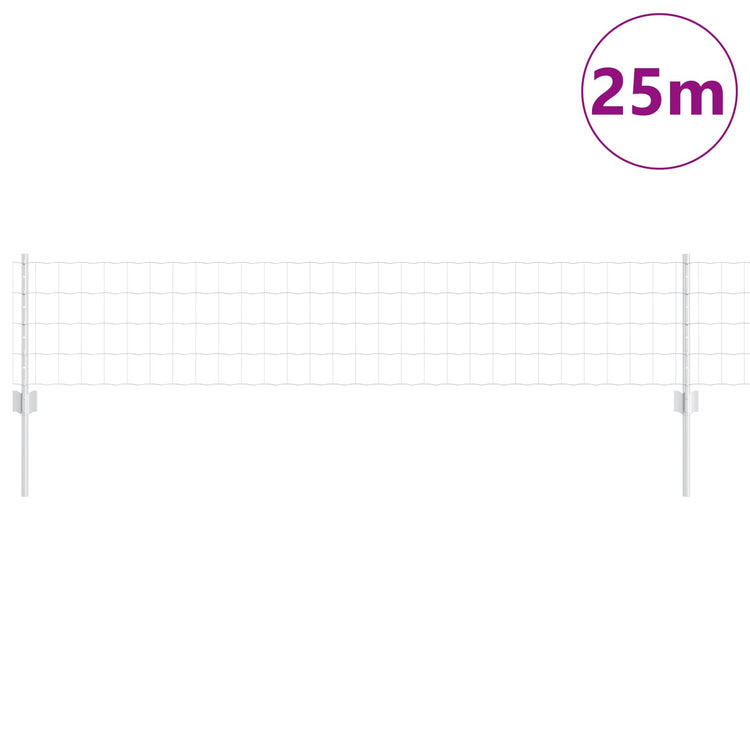 Clôture Vidaxxl avec poteau argent 0,4 x 25 m en acier