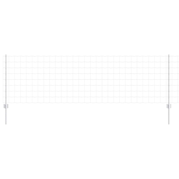 Clôture Vidaxxl avec poteau argent 0,8 x 25 m en acier