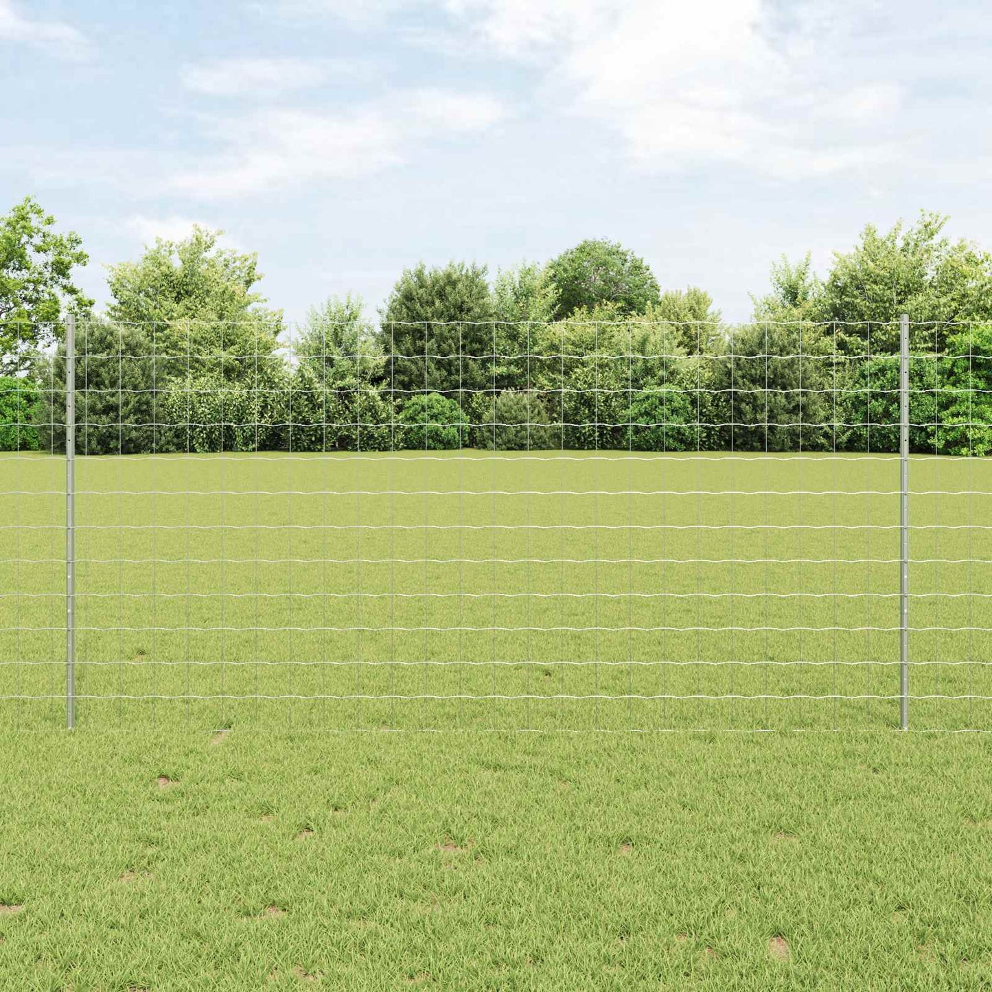 Clôture Vidaxxl avec poteau argent 1,2 x 25 m en acier