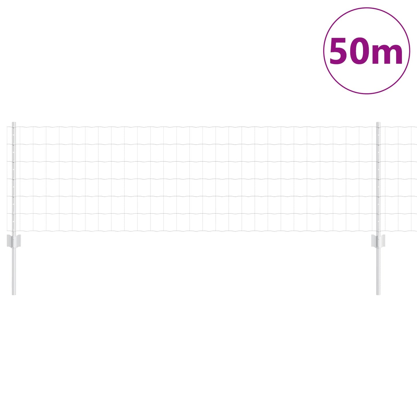 Clôture Vidaxxl avec poteau argenté 0,6 x 50 m en acier