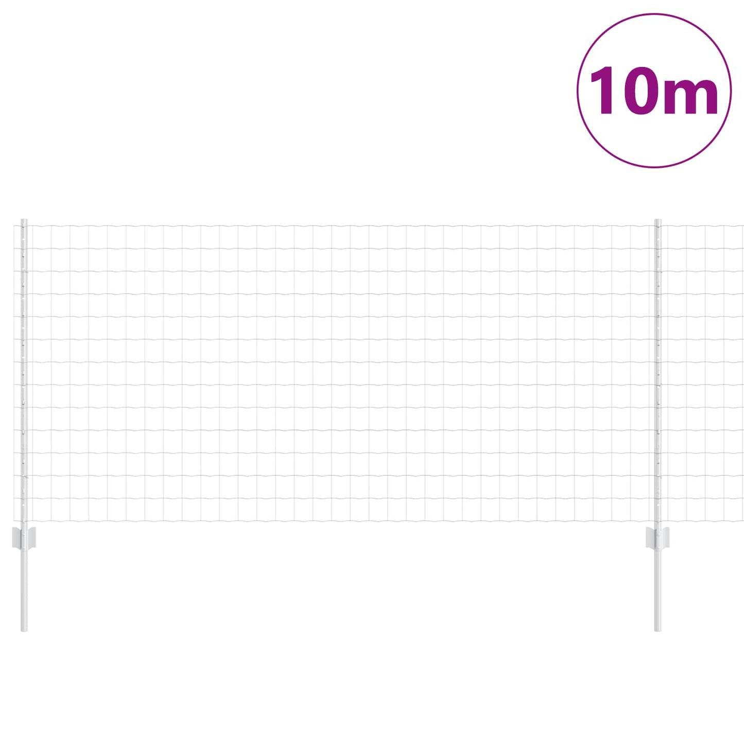 Vidaxxl clôture avec poteau argent 1 x 10 m acier