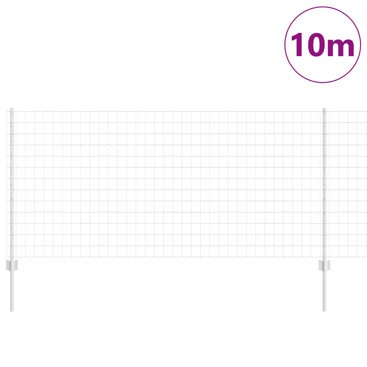 Vidaxxl clôture avec poteau argent 1 x 10 m acier