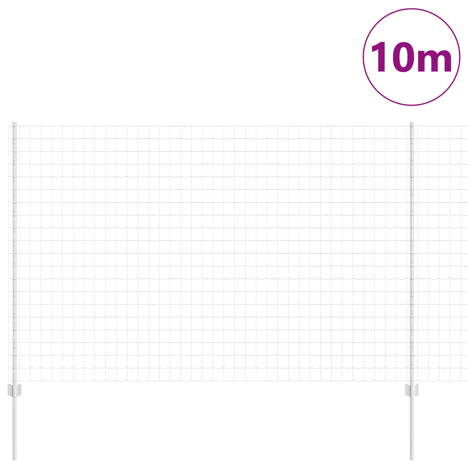 Clôture Vidaxxl avec poteau argent 1,6 x 10 m en acier