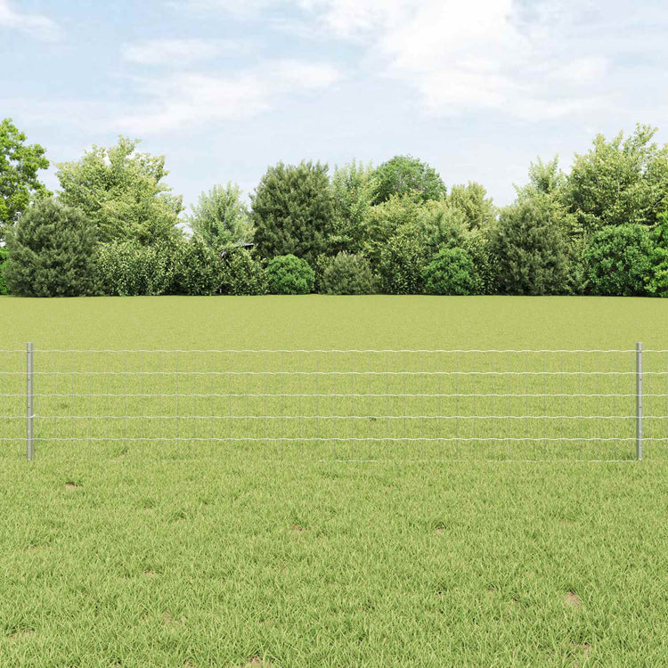 Clôture Vidaxxl avec poteau argent 0,4 x 25 m en acier