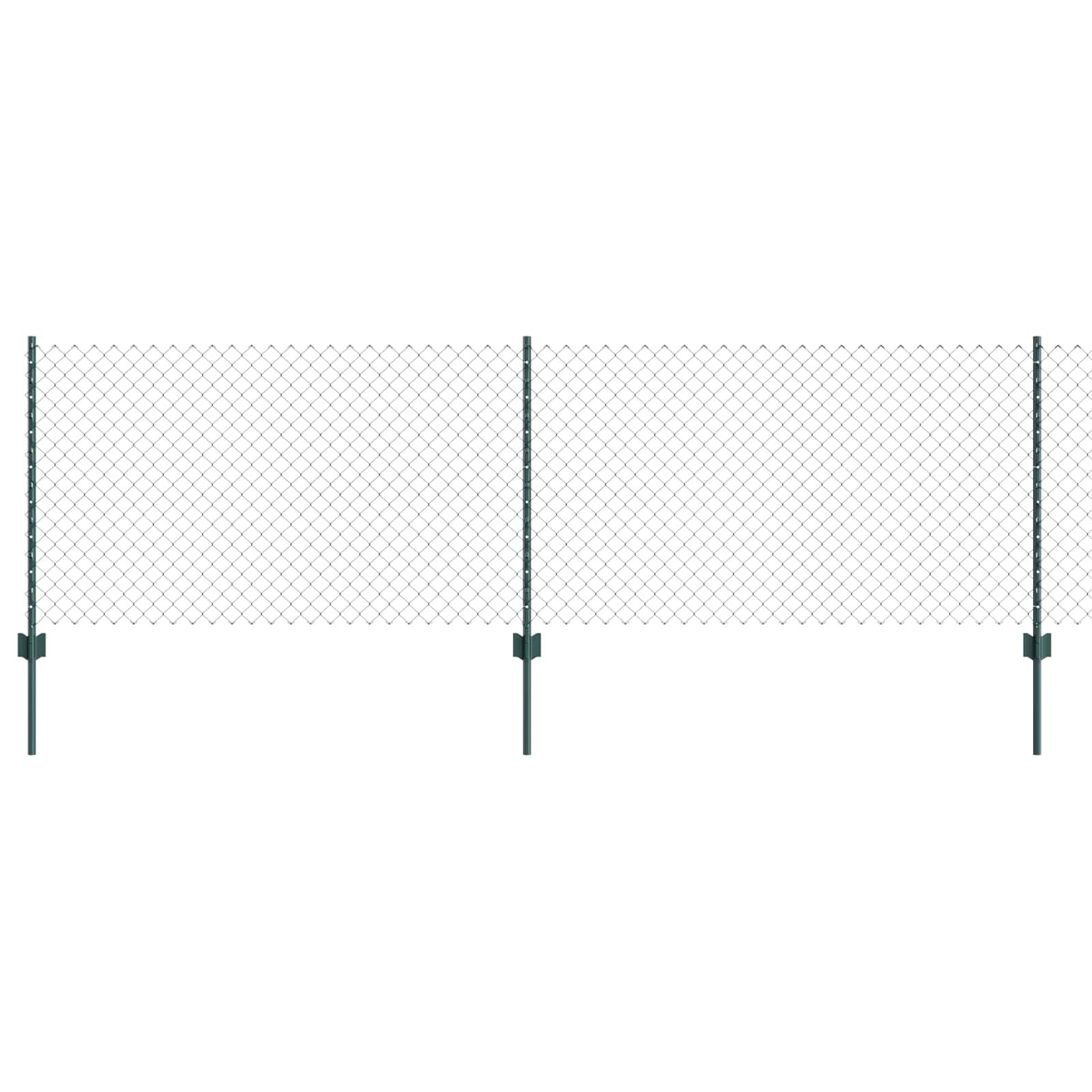 Clôture Vidaxl avec poteau vert 0,8 x 10 m acier et PVC