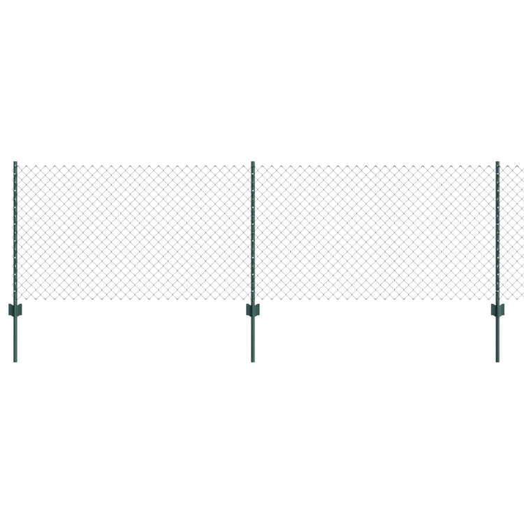 Clôture Vidaxl avec poteau vert 0,8 x 10 m acier et PVC