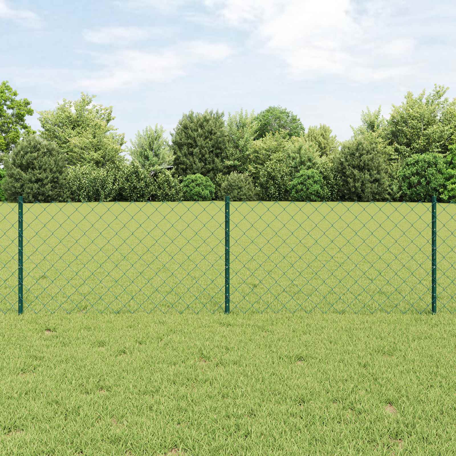 Clôture Vidaxxl avec poteau vert 0,6 x 10 m acier et PVC