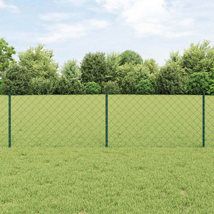 Clôture Vidaxxl avec poteau vert 0,6 x 10 m acier et PVC