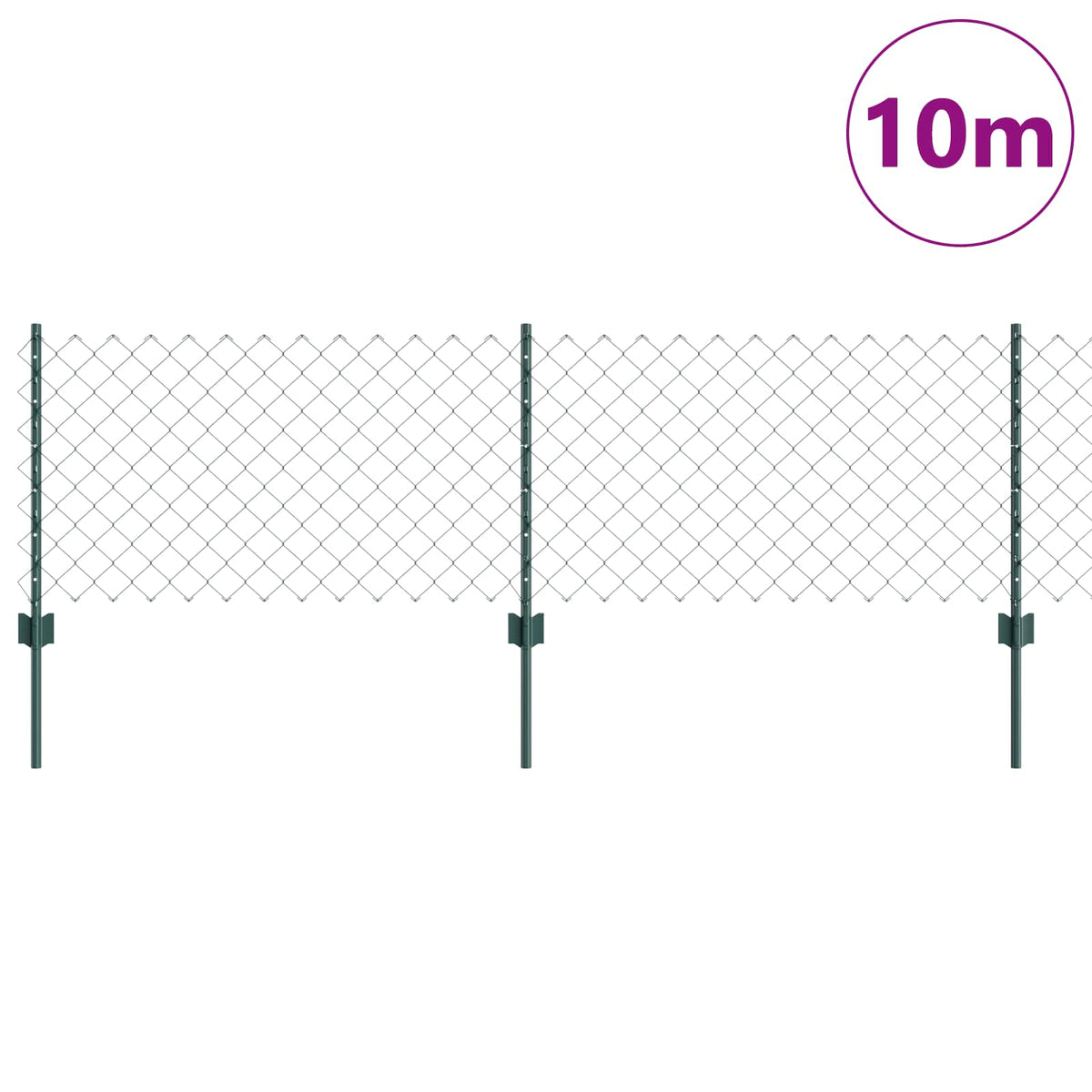 Clôture Vidaxxl avec poteau vert 0,6 x 10 m acier et PVC