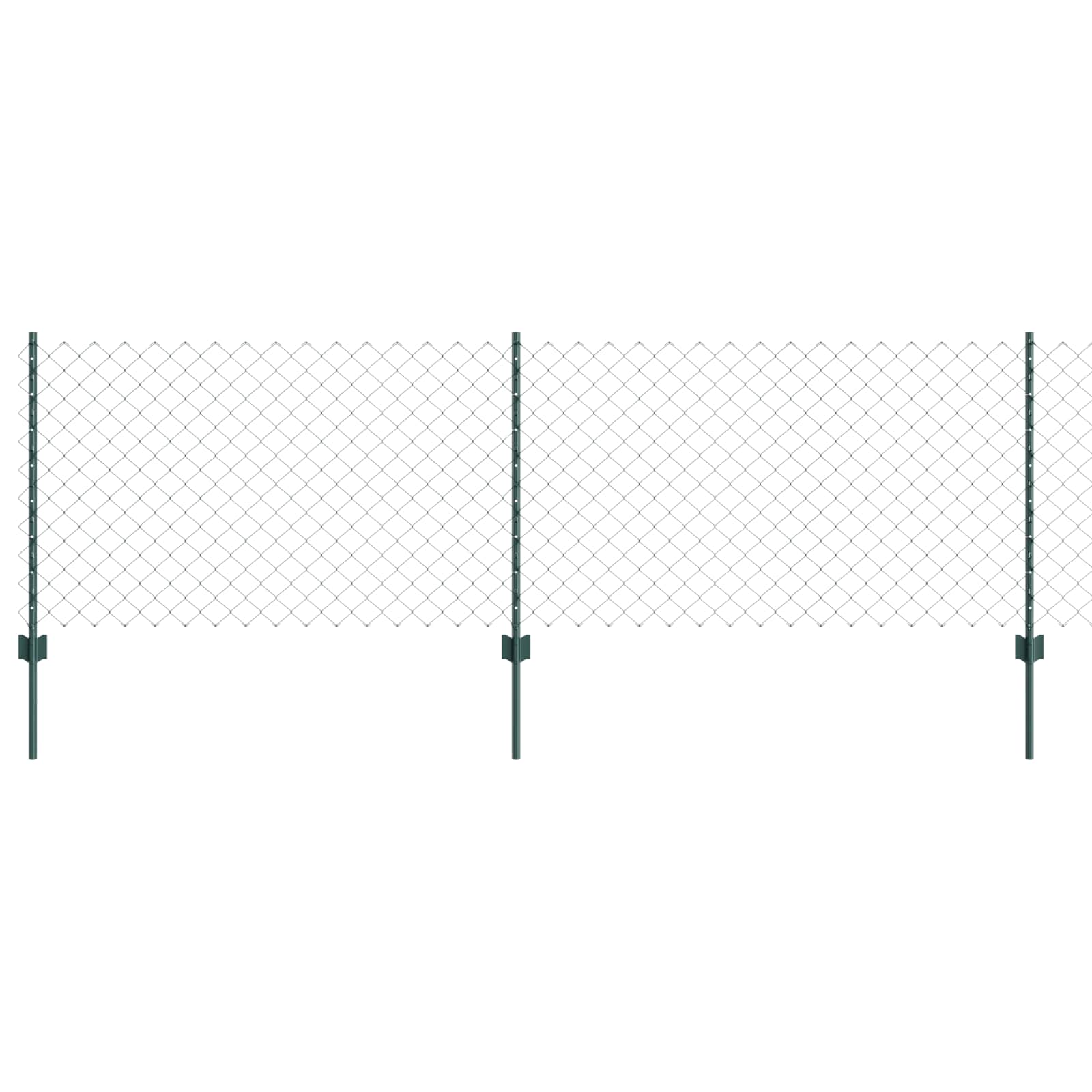 Clôture Vidaxl avec poteau vert 0,8 x 10 m acier et PVC