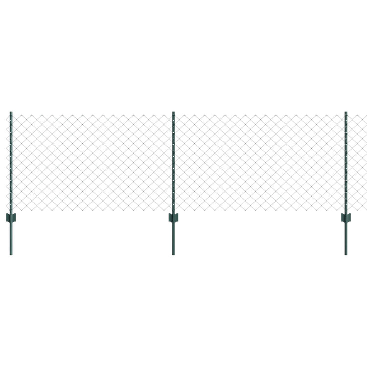 Clôture Vidaxl avec poteau vert 0,8 x 10 m acier et PVC