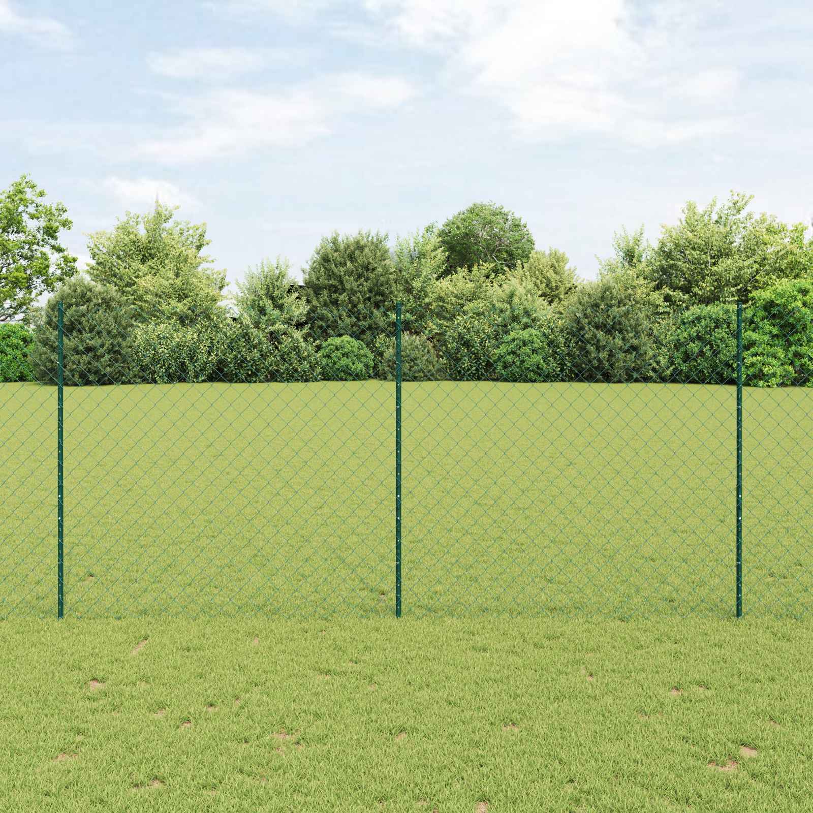 Clôture Vidaxxl avec poteau vert 1,4 x 10 m acier et PVC