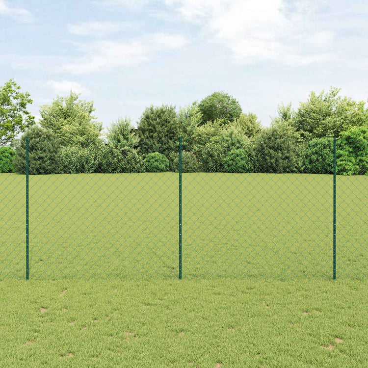 Clôture Vidaxxl avec poteau vert 1,4 x 10 m acier et PVC