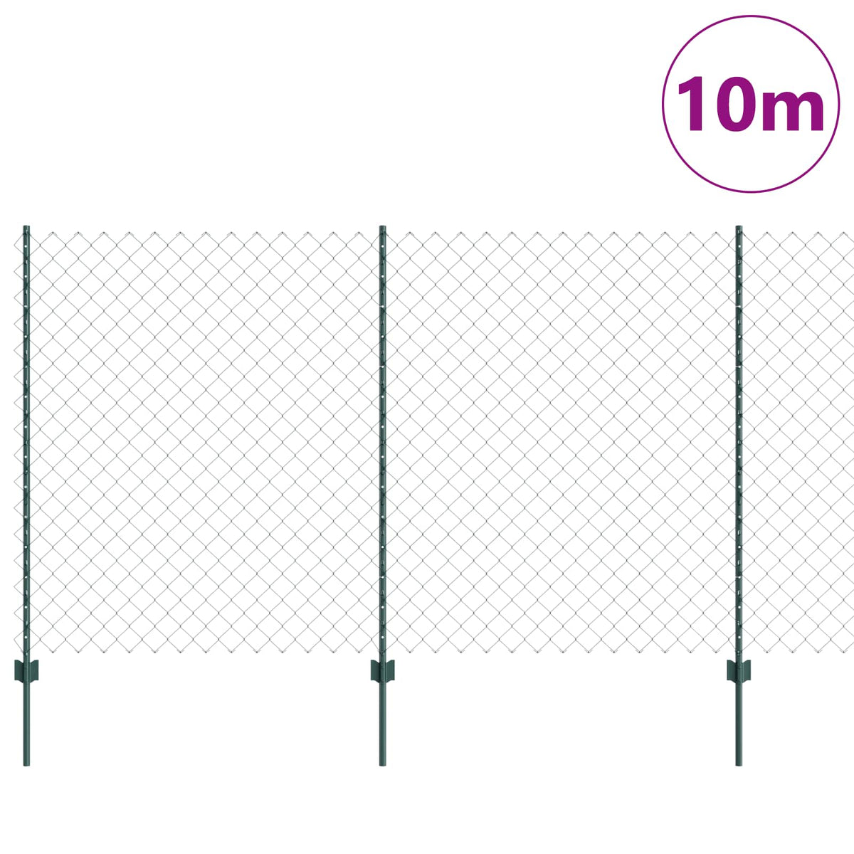Clôture Vidaxxl avec poteau vert 1,4 x 10 m acier et PVC