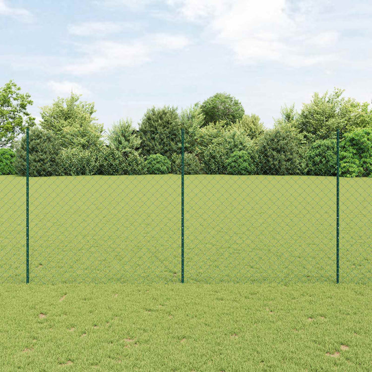 Clôture Vidaxl avec poteau vert 1,5 x 10 m acier et PVC