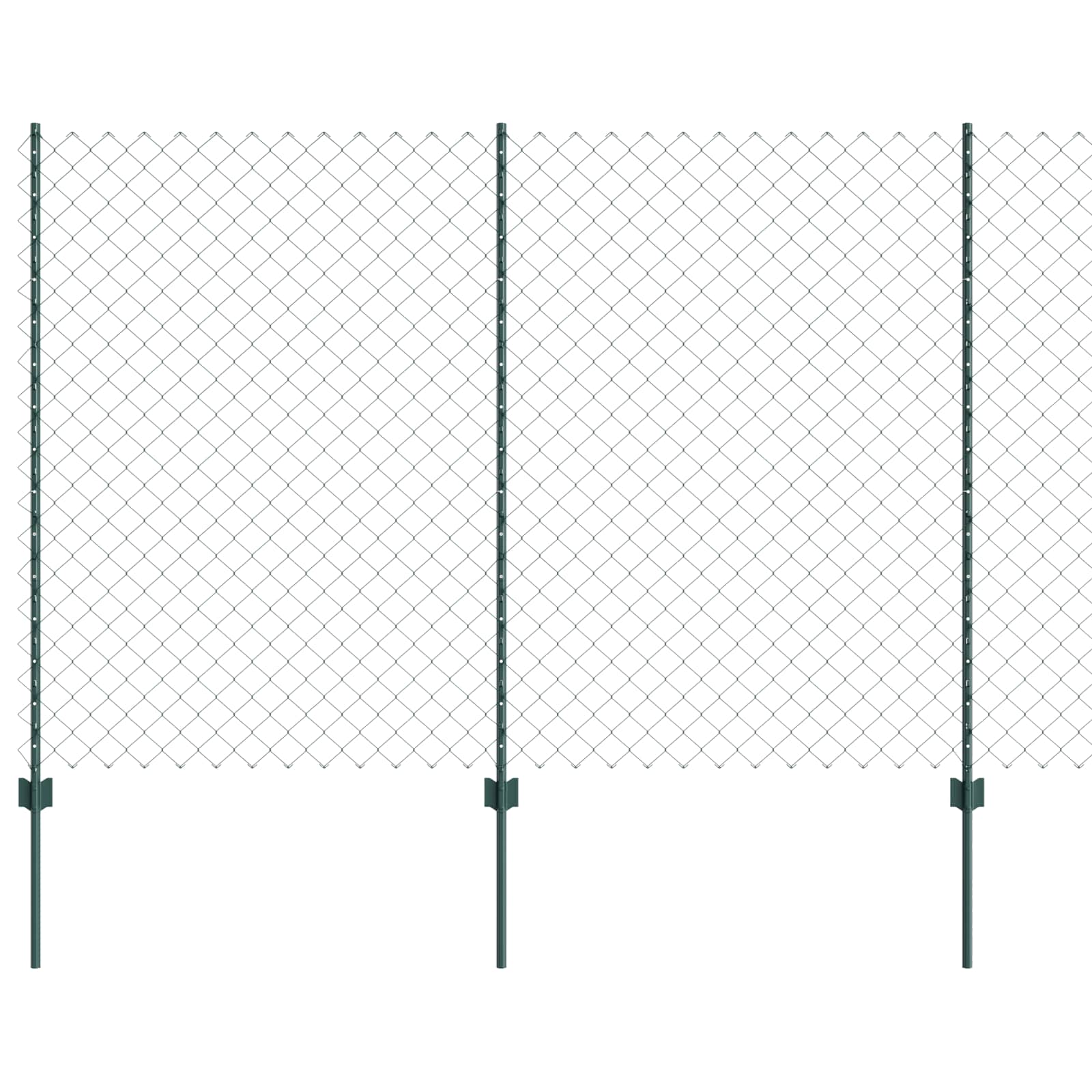 Clôture Vidaxl avec poteau vert 1,5 x 10 m acier et PVC