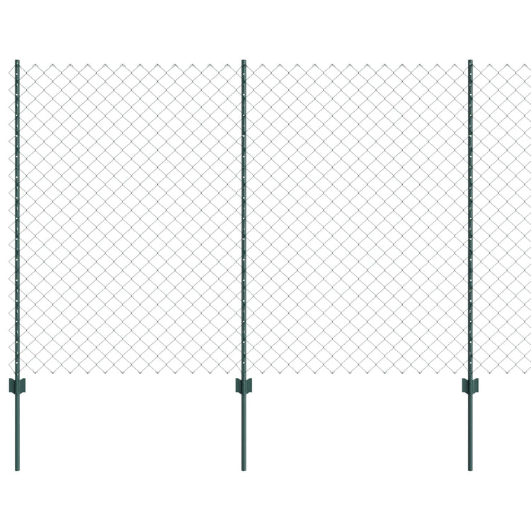 Clôture Vidaxl avec poteau vert 1,5 x 10 m acier et PVC