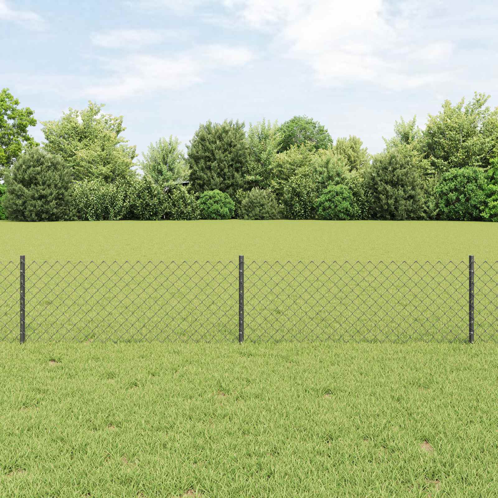 Clôture Vidaxl avec poteau gris 0,4 x 10 m acier et PVC