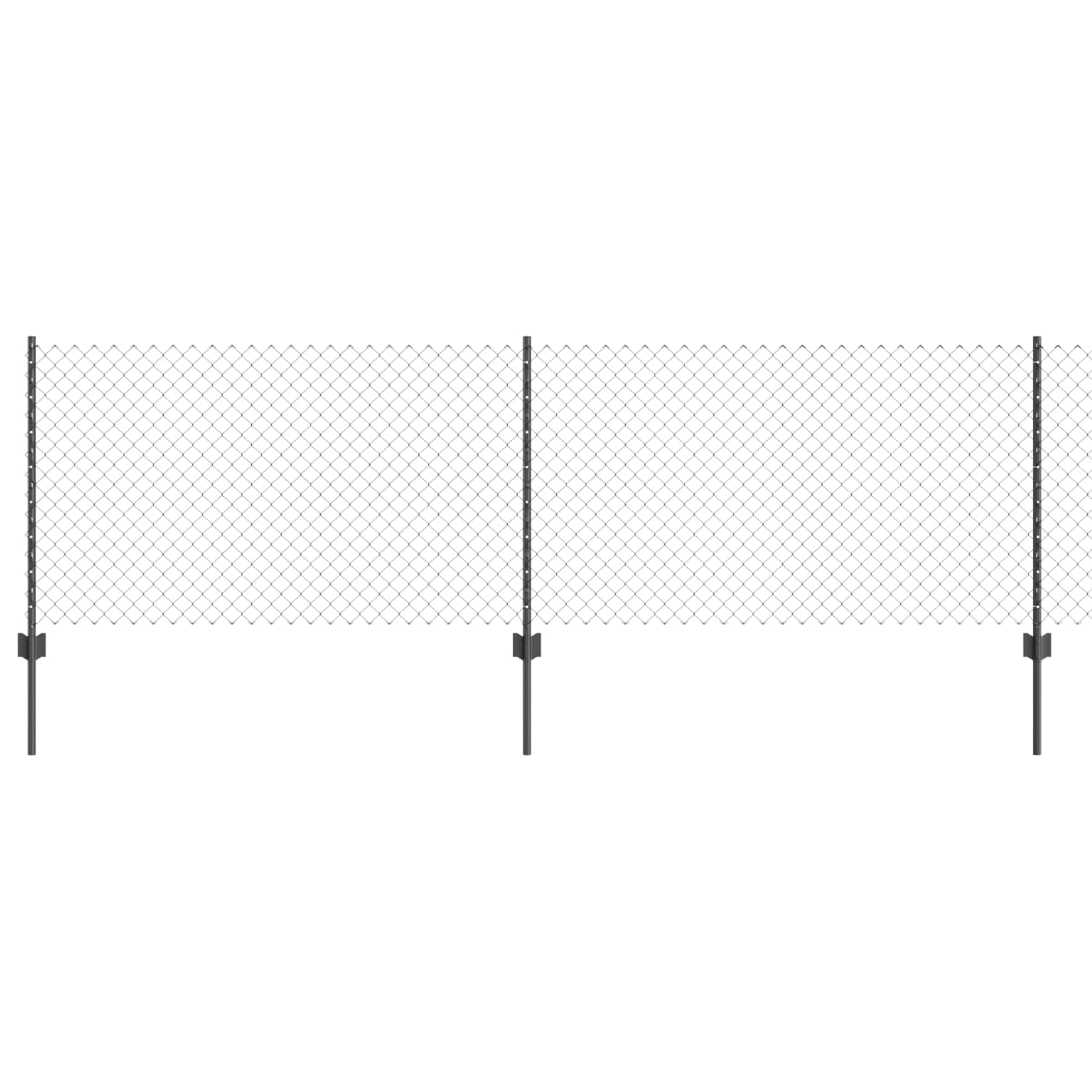 Clôture Vidaxl avec poteau gris 0,8 x 10 m acier et PVC