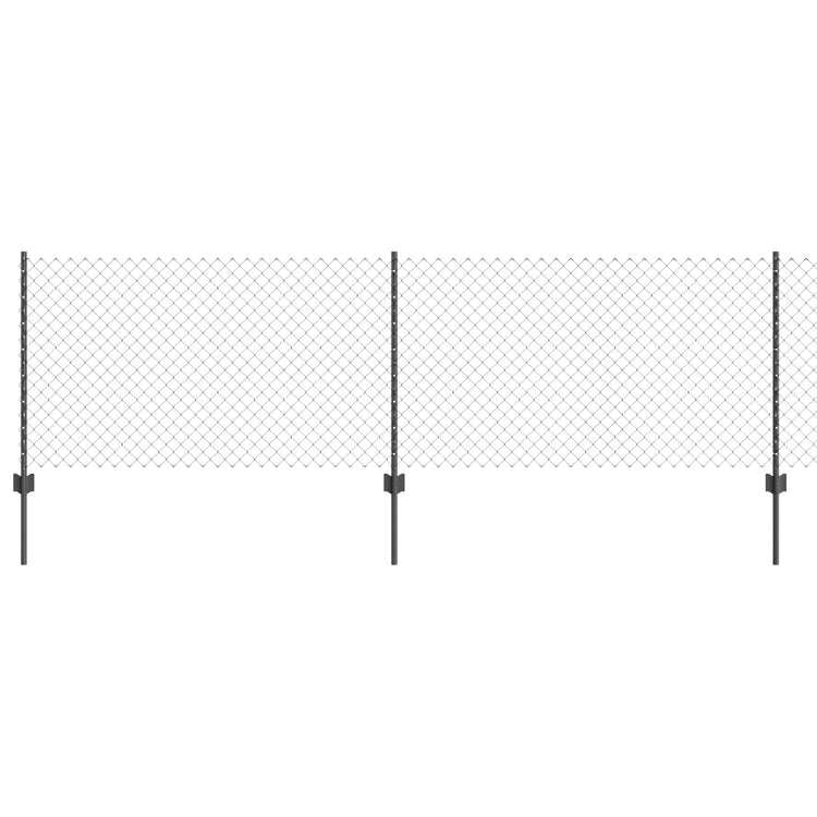 Clôture Vidaxl avec poteau gris 0,8 x 10 m acier et PVC