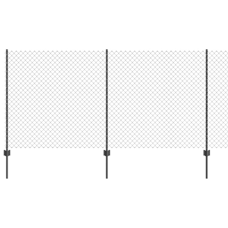 Clôture Vidaxl avec poteau gris 1,2 x 10 m acier et PVC