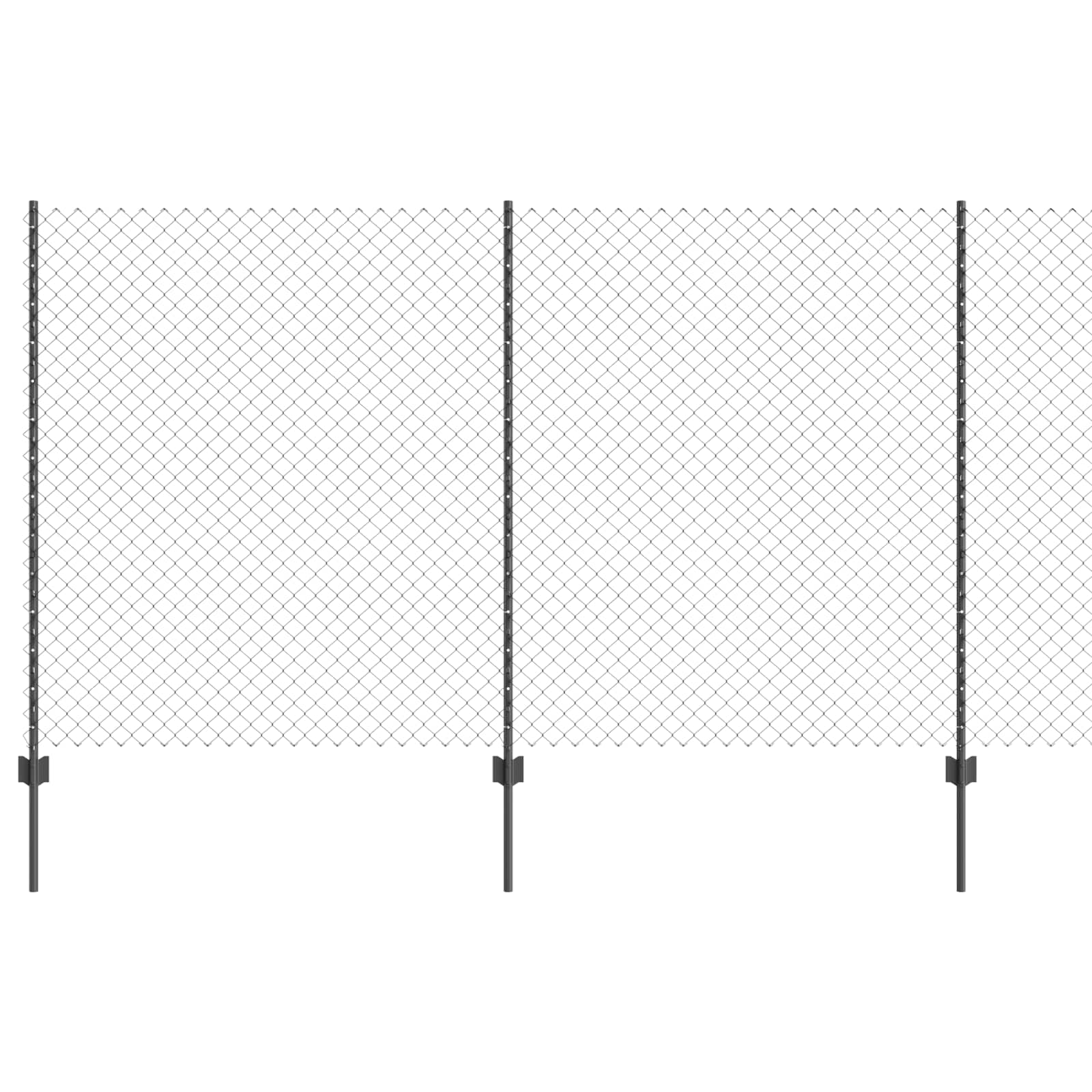 Clôture Vidaxl avec poteau gris 1,4 x 10 m acier et PVC