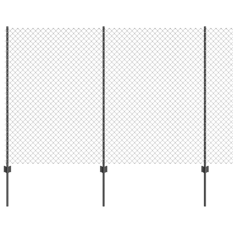 Clôture Vidaxl avec poteau gris 1,5 x 10 m acier et PVC