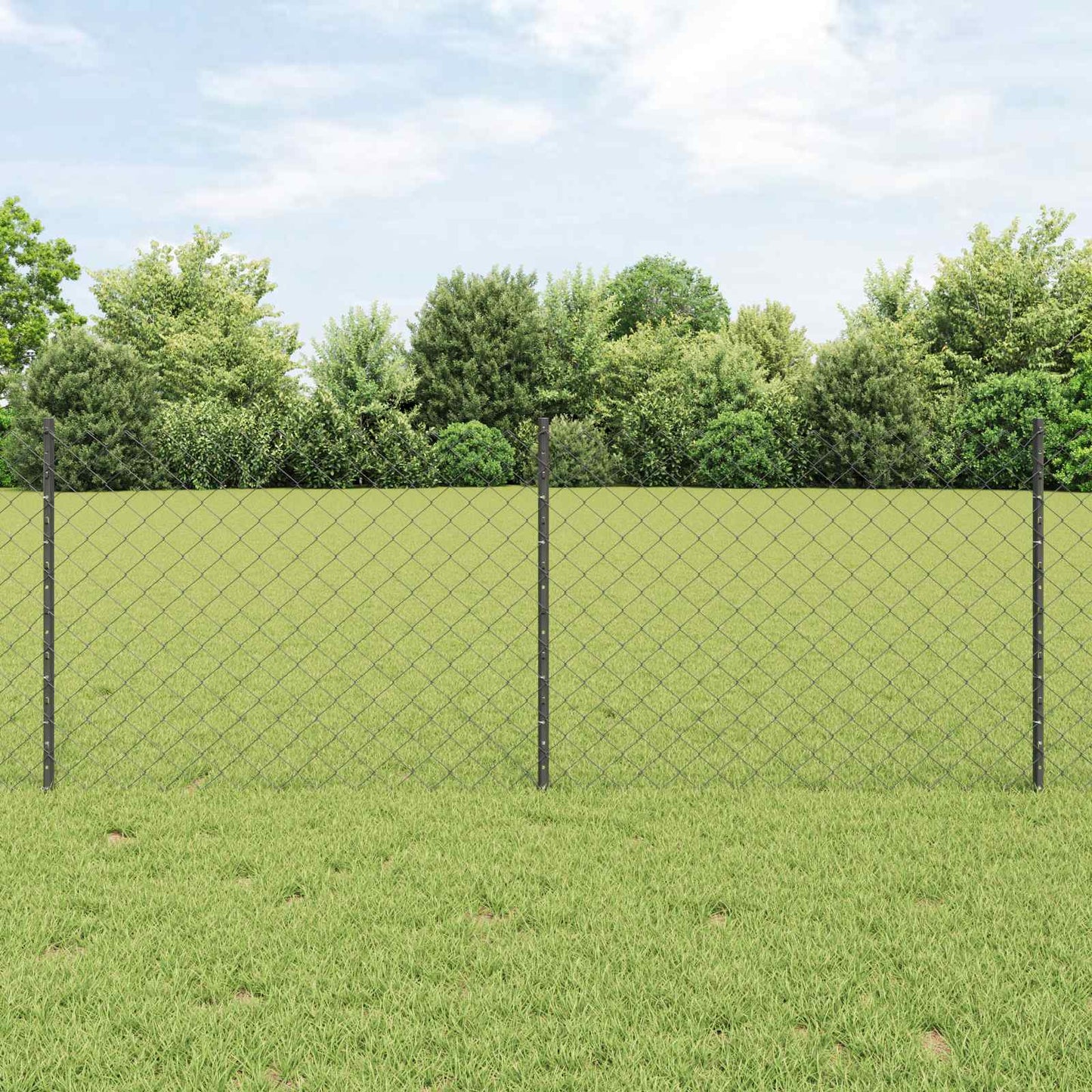 Clôture Vidaxl avec poteau gris 0,8 x 10 m acier et PVC