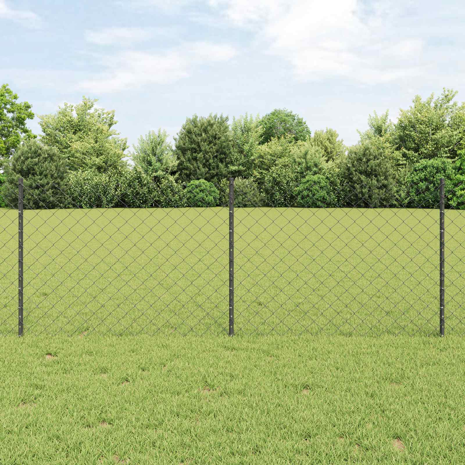 Clôture Vidaxl avec poteau gris 0,8 x 10 m acier et PVC