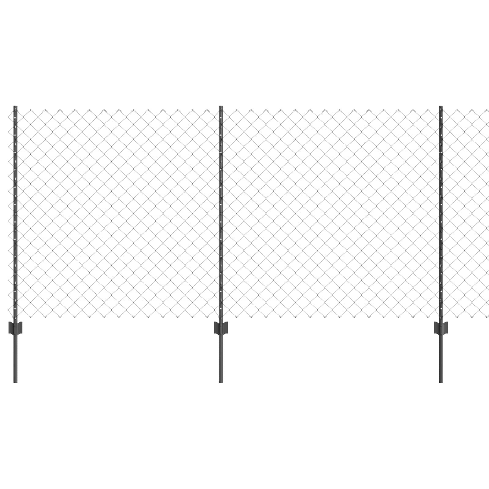 Clôture Vidaxl avec poteau gris 1,2 x 10 m acier et PVC