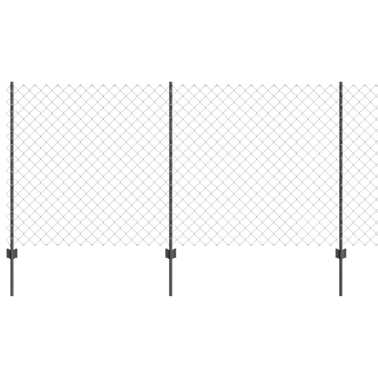 Clôture Vidaxl avec poteau gris 1,2 x 10 m acier et PVC