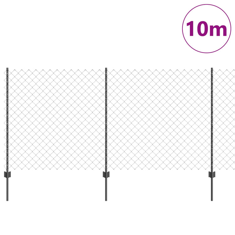 Clôture Vidaxl avec poteau gris 1,2 x 10 m acier et PVC