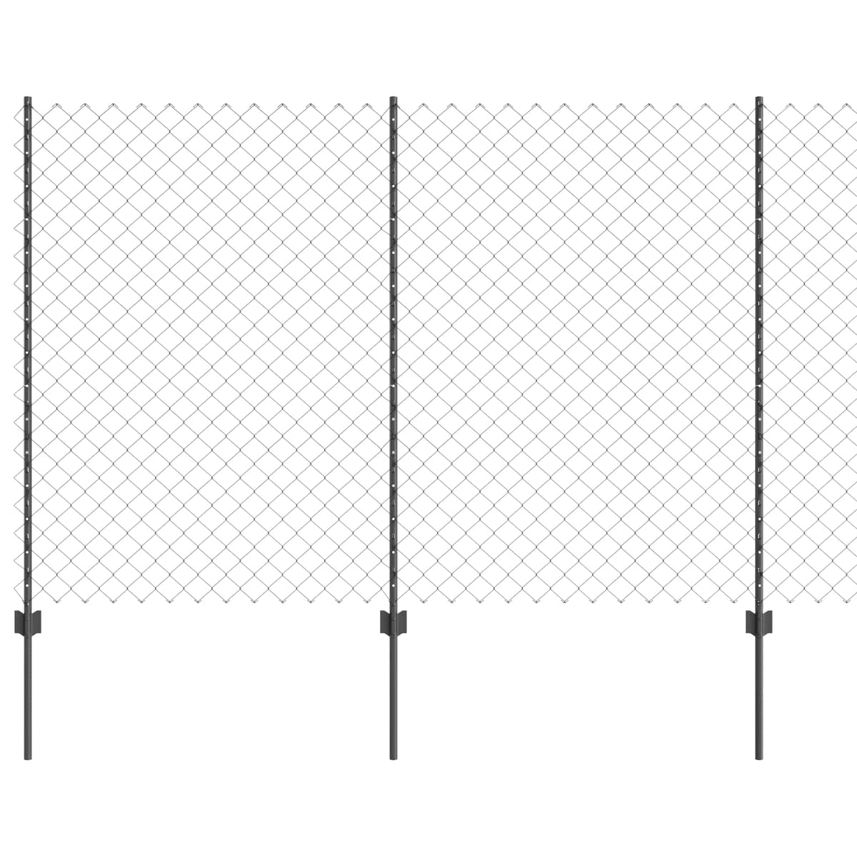 Clôture Vidaxl avec poteau gris 1,5 x 10 m acier et PVC