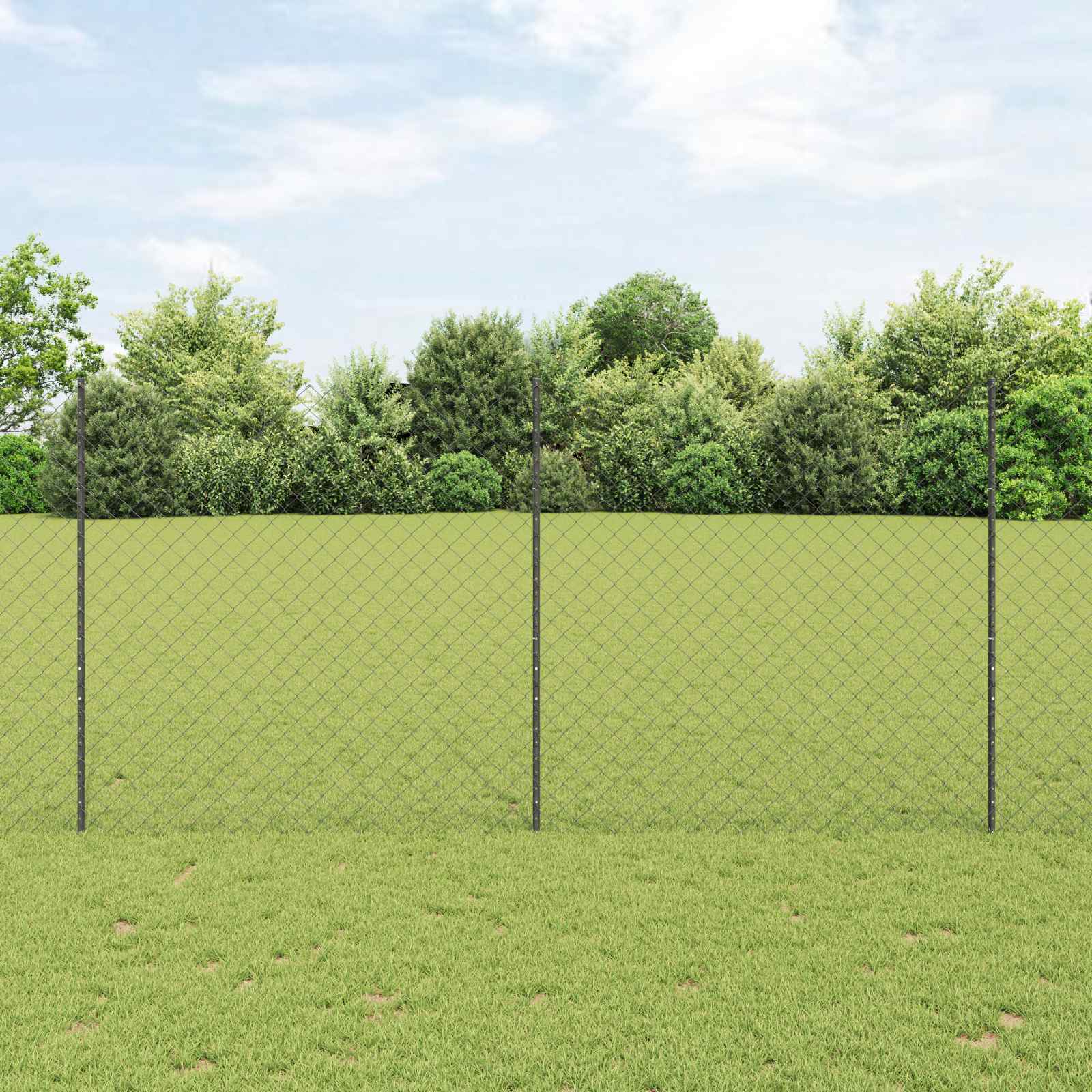 Clôture Vidaxl avec poteau gris 1,6 x 10 m acier et PVC