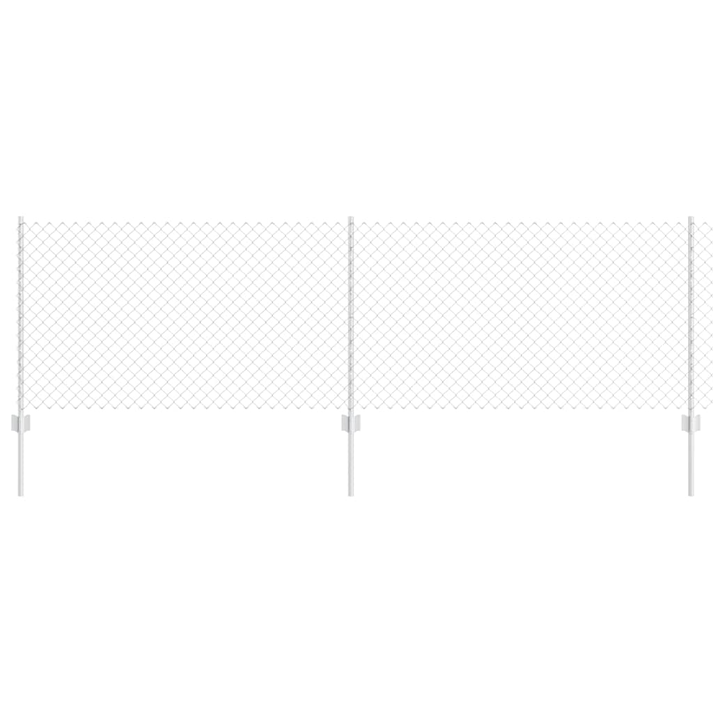 Clôture Vidaxxl avec poteau argent 0,8 x 10 m en acier