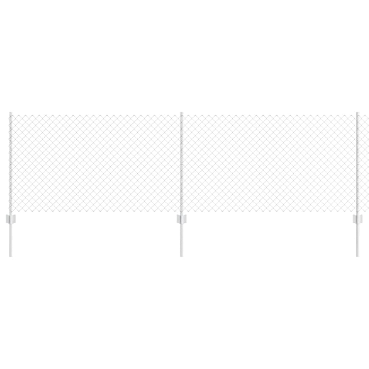 Clôture Vidaxxl avec poteau argent 0,8 x 10 m en acier
