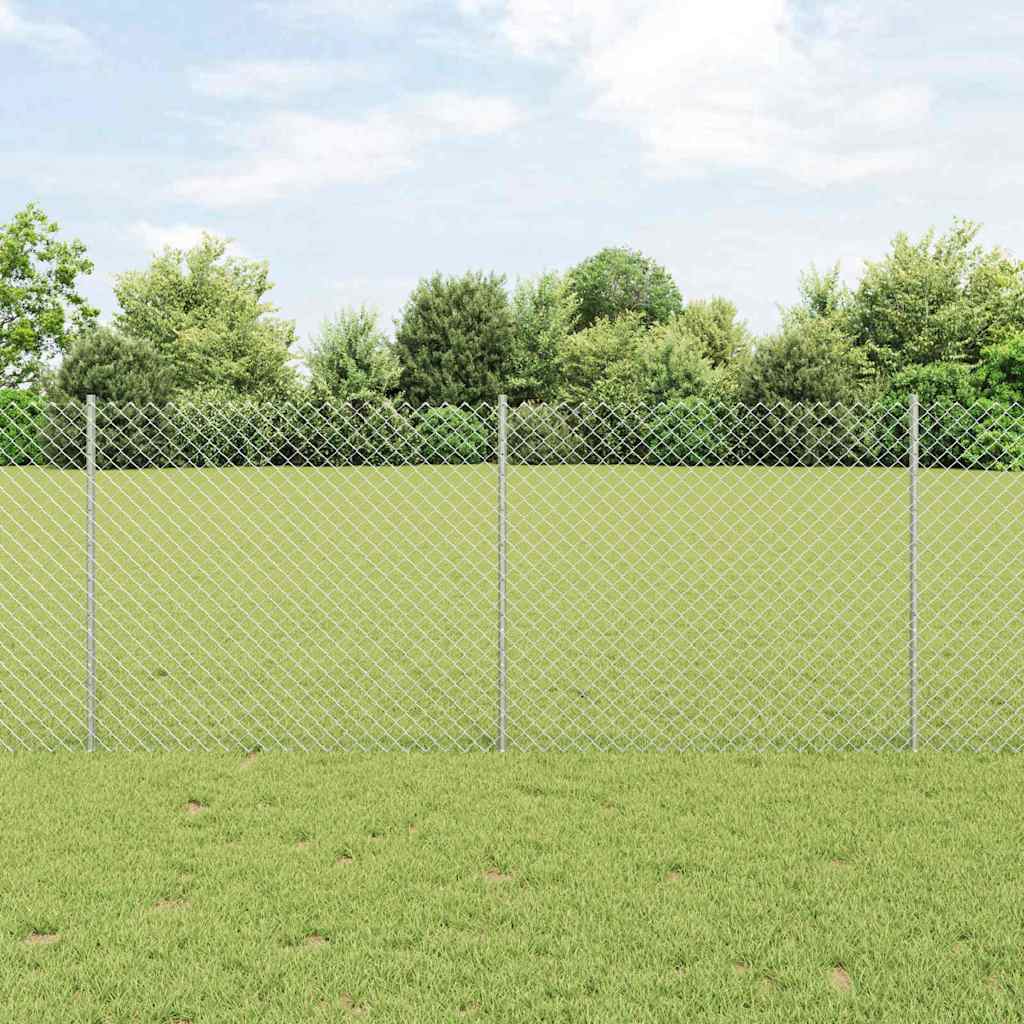 Vidaxxl clôture avec poteau argent 1 x 10 m acier