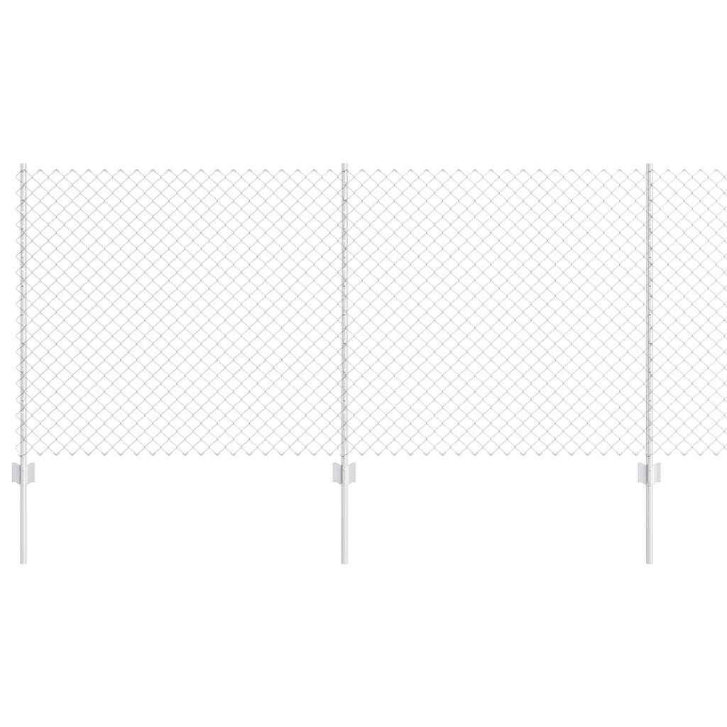 Vidaxxl clôture avec poteau argent 1 x 10 m acier