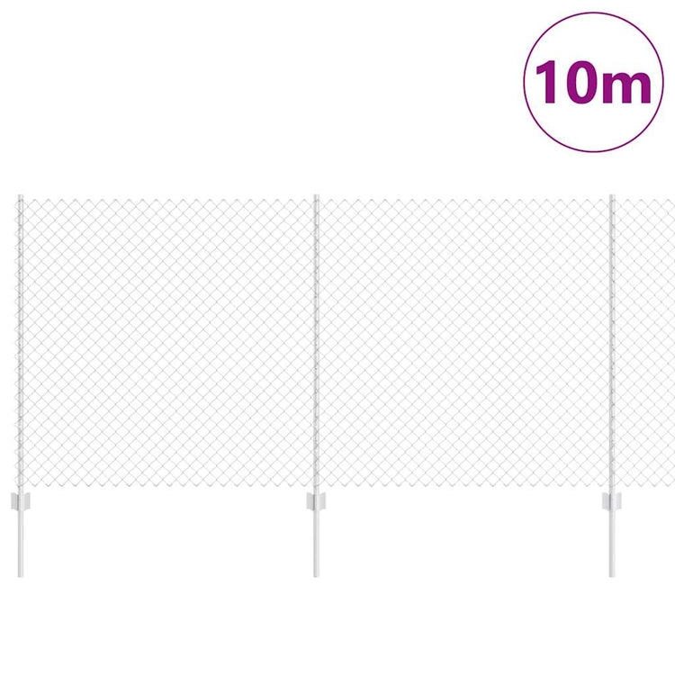Clôture Vidaxxl avec poteau argenté 1,2 x 10 m en acier