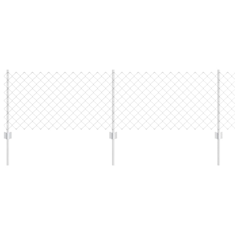 Clôture Vidaxxl avec poteau argent 0,6 x 10 m en acier
