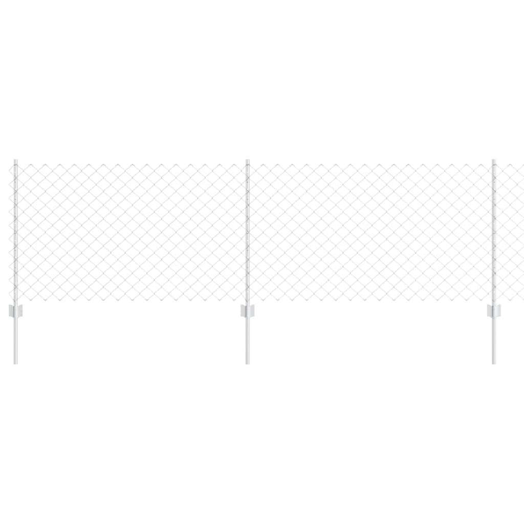 Clôture Vidaxxl avec poteau argent 0,8 x 10 m en acier