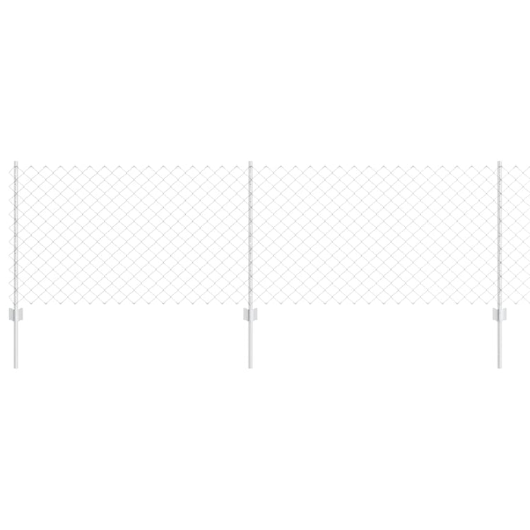 Clôture Vidaxxl avec poteau argent 0,8 x 10 m en acier