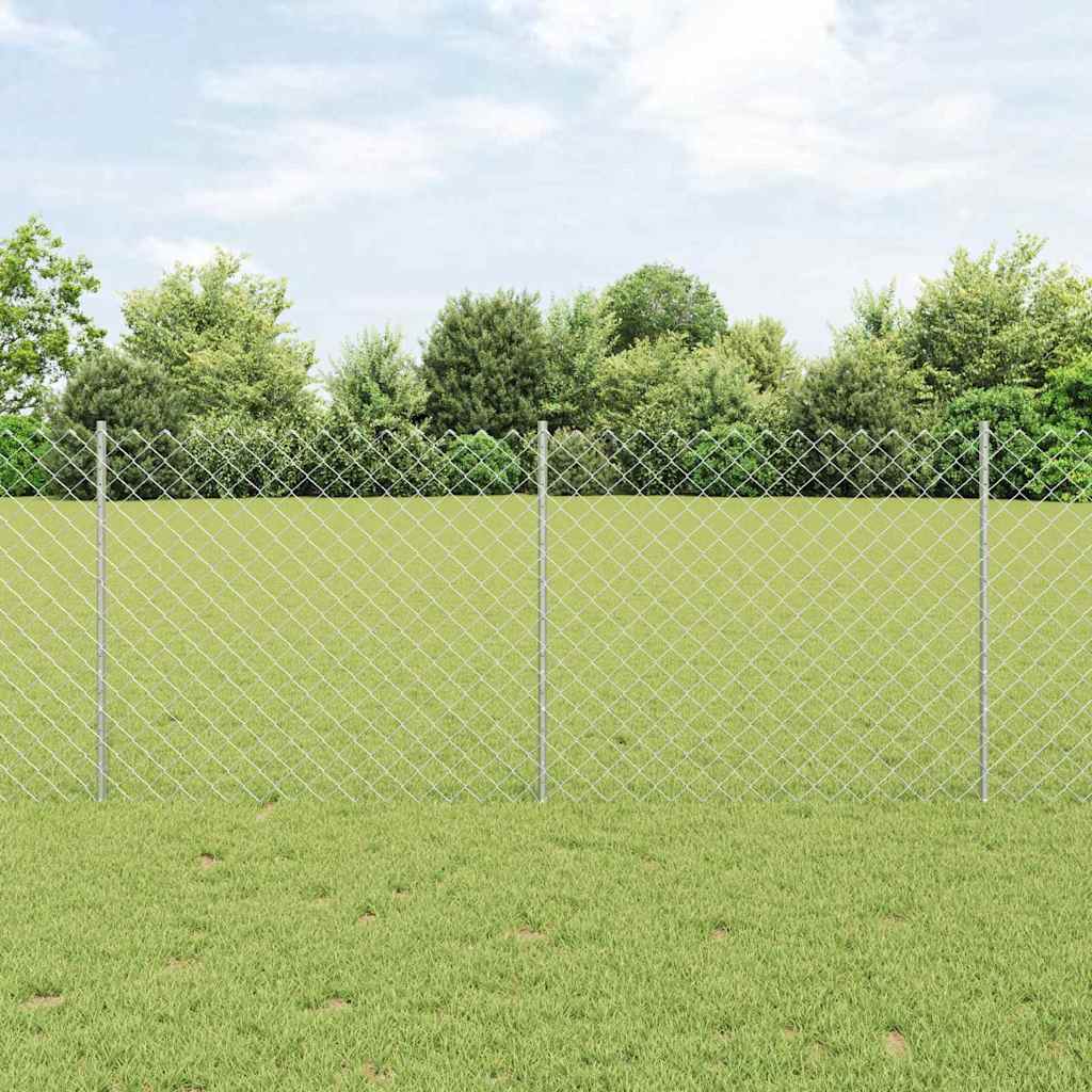Vidaxxl clôture avec poteau argent 1 x 10 m acier