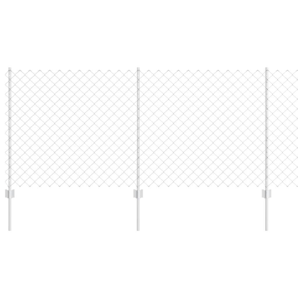 Vidaxxl clôture avec poteau argent 1 x 10 m acier