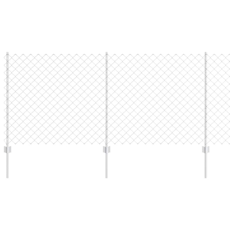 Vidaxxl clôture avec poteau argent 1 x 10 m acier