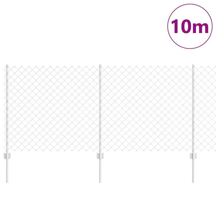 Vidaxxl clôture avec poteau argent 1 x 10 m acier