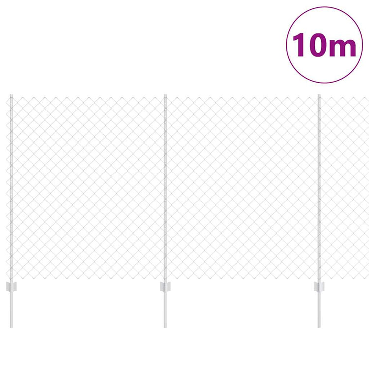 Clôture Vidaxxl avec poteau argenté 1,4 x 10 m en acier