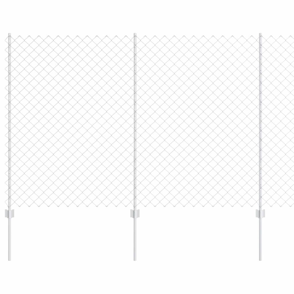 Clôture Vidaxl avec poteau argenté 1,5 x 10 m en acier