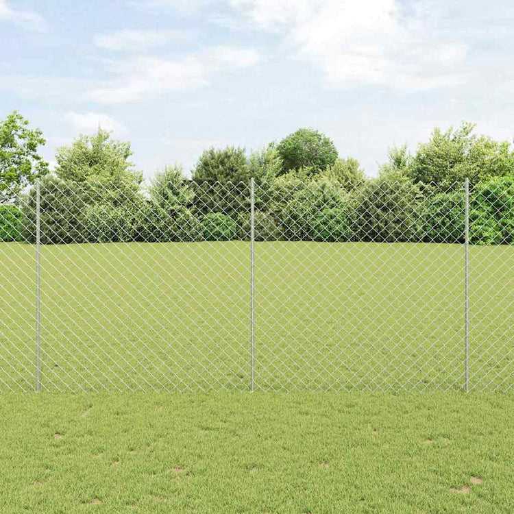 Clôture Vidaxxl avec poteau argent 1,6 x 10 m en acier